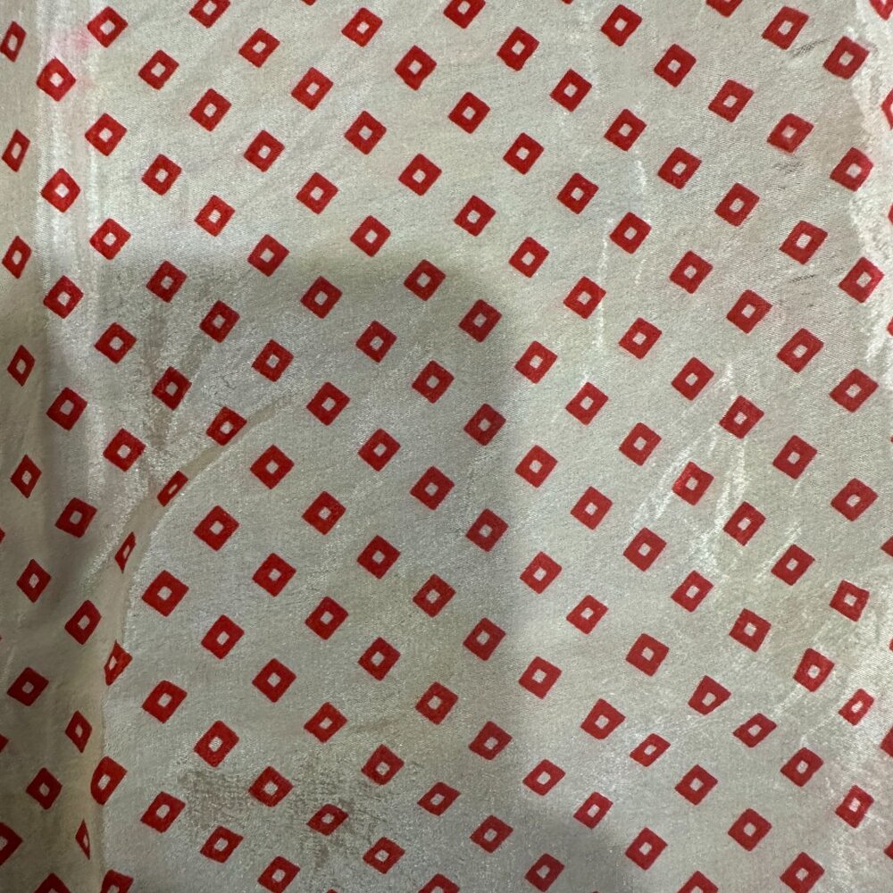 Vintage Diane Von Furstenberg silk scarf red and white 22" - Picture 5 of 6
